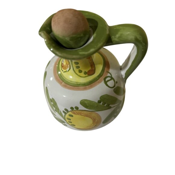 Liro Ceramic Oil Cruet Artisan Made Signed Sicilian Italy Art Pottery - Picture 7 of 7